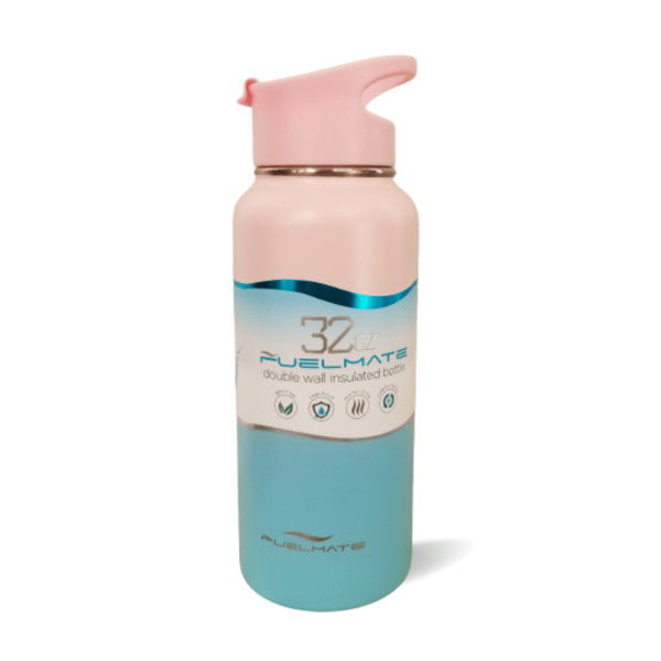 32oz Fuelmate water bottle mint-pink ombre 32oz Fuelmate Ombre Bottle – Mint and Pink