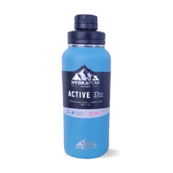 Hydrapeak Insulated Stainless Steel Water Bottle Teal Blue bottle