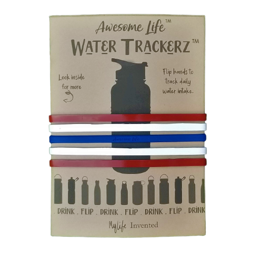 Water Trackerz – Water Bottle Bands, Red, White, and Blue