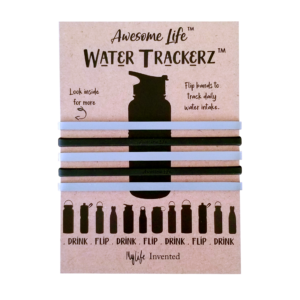 water trackers band black and sky blue front